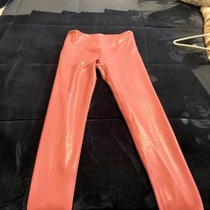 Leather look super shiny leggings